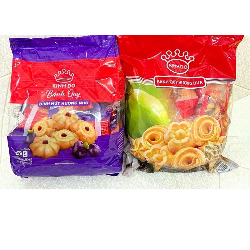 Bánh Quy Đính Mứt Hương Nho/Hương Dừa Túi 450G- 600g ( date tháng 2-2024)( xả hàng)