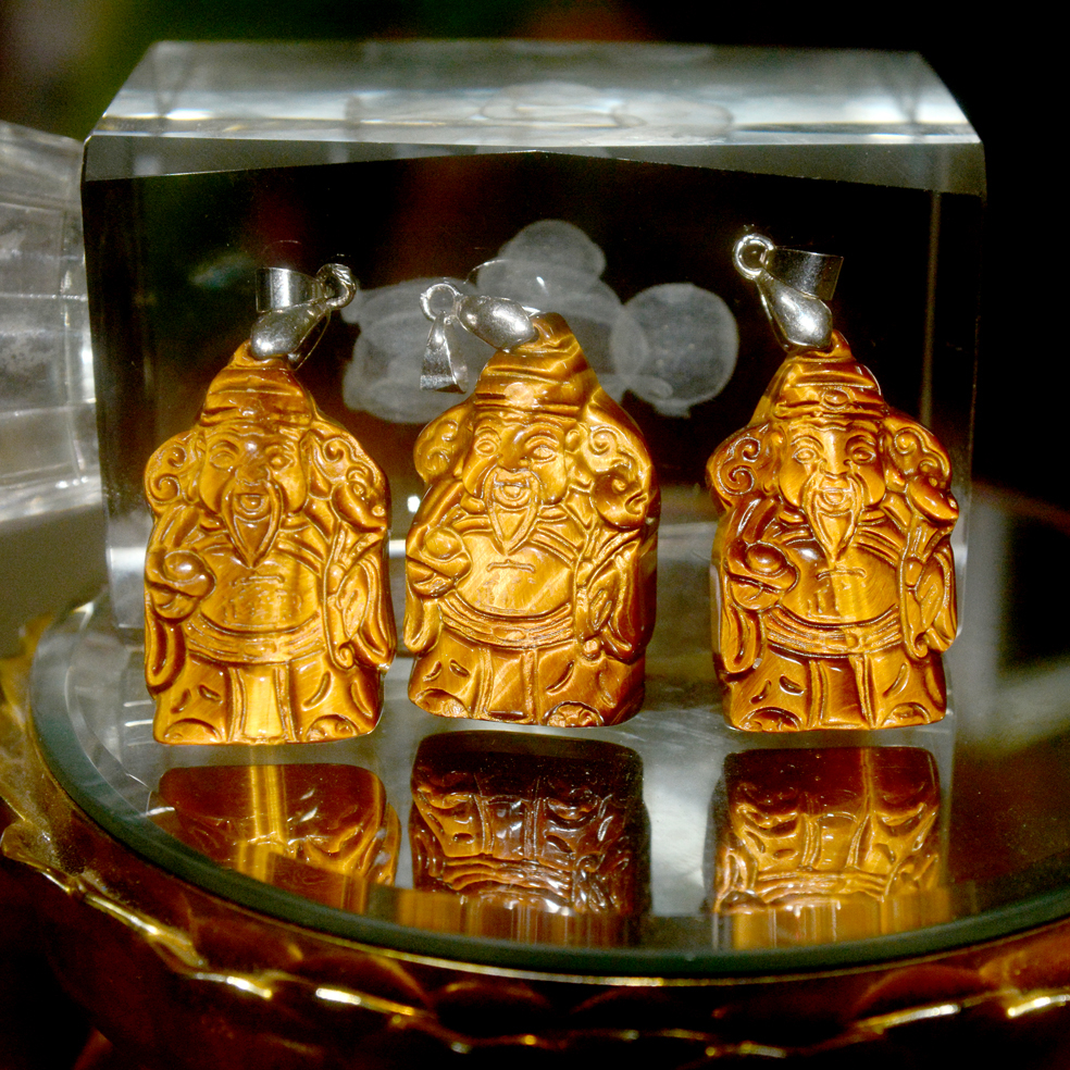 Mặt dây chuyền đá hình Phật-Quan Âm- Di Lặc-Tặng dây chuyên inox