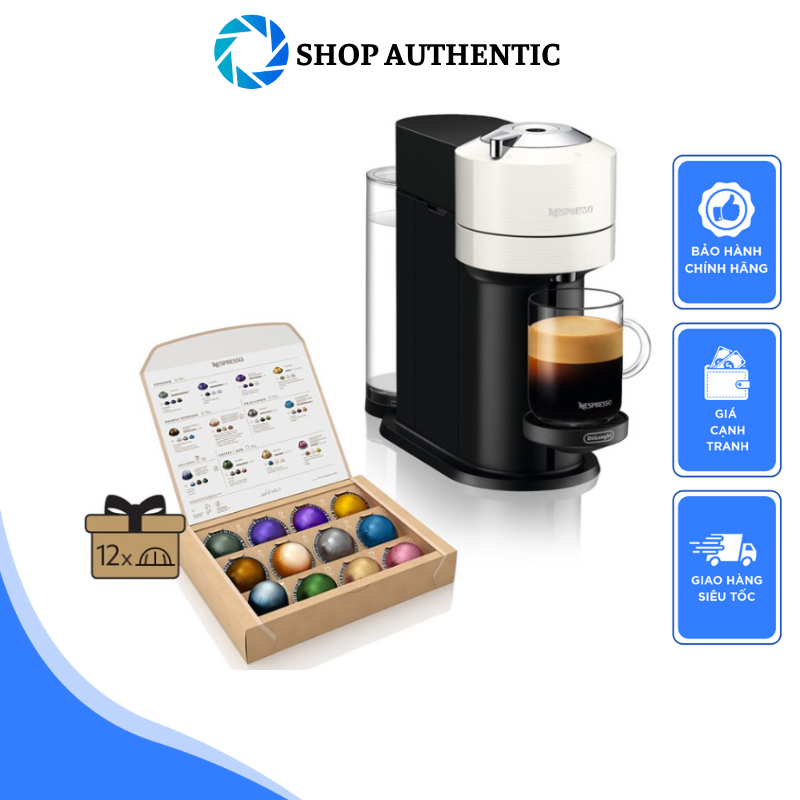 Máy Pha Cà Phê Viên Nén Delonghi ENV120.W Nespresso Vertuo Next Basic, Máy Pha Cafe, 1.1L, 19 Bar, Nhập Đức, BH 12 Tháng