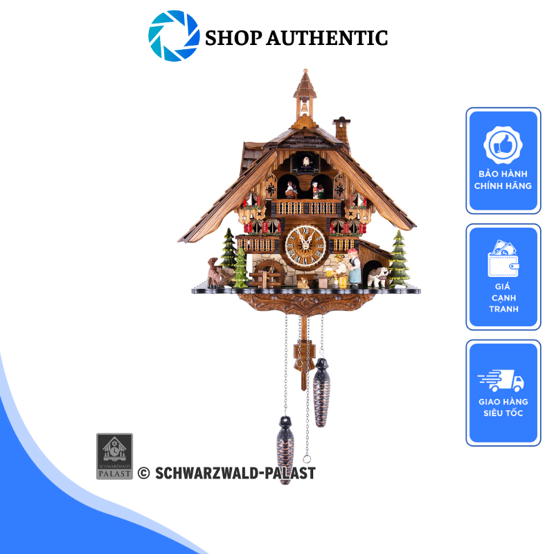 Đồng Hồ Treo Tường Cuckoo EN 48115 QMT, Chất Liệu Gỗ Sồi,3 Chuyển Động, Nhập Đức, Shop Authentic
