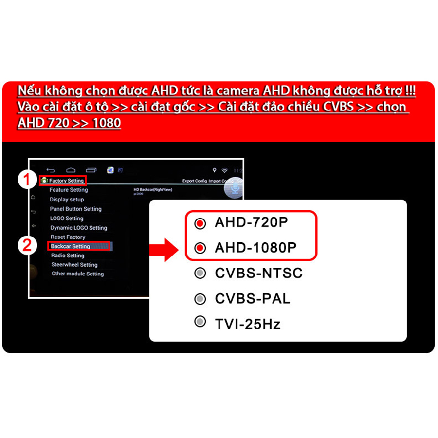 Bộ camera ô tô 360 đa năng chuyển đổi AHD 1080P/720P