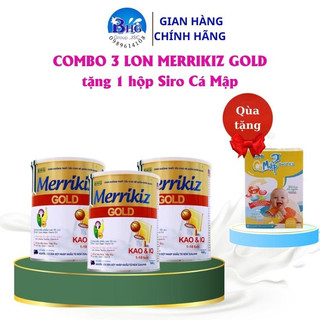Sữa bột merrikiz gold kao-iq 900g mua 3 lon tặng hộp siro cá mập