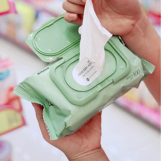 Khăn ướt Hàn Quốc chính hãng Bebeen Sensitive không mùi xanh hồng tím 25-80-100 tờ