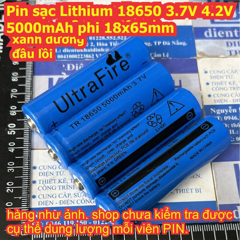 Pin sạc Lithium 18650 3.7V 4.2V 9800mAh / 5000mAh màu đỏ / xanh dương đầu lồi / bằng kde3275