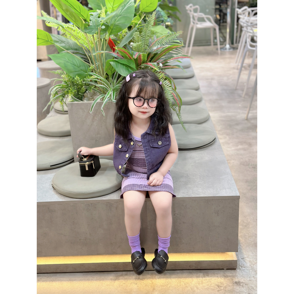 Set váy body + áo gile cho bé gái Hokiha Kid áo gile bò cao cấp size 8-28kg TE360