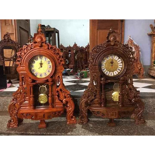 Đồng hồ để bàn đứng quả lắc gỗ mun, gỗ gõ sang trọng NL18