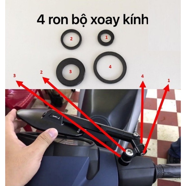 Gương Xe Máy Cao Cấp Rizoma Elisse Full Chế Xoay Kính Chiếu Hậu Xe Máy Thời Trang Cho Honda Ya Su Sh Ab Wave Và Các Xe