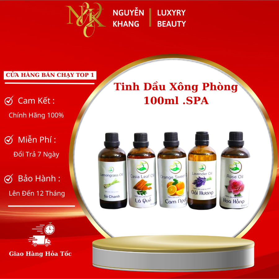 Tinh dầu xông phòng đủ hương vị, nguyên chất chai 100ml dùng cho gia đình spa thẩm mỹ viện