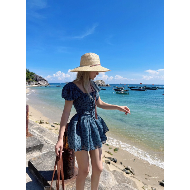 Váy hoa tơ nhí dáng xoè