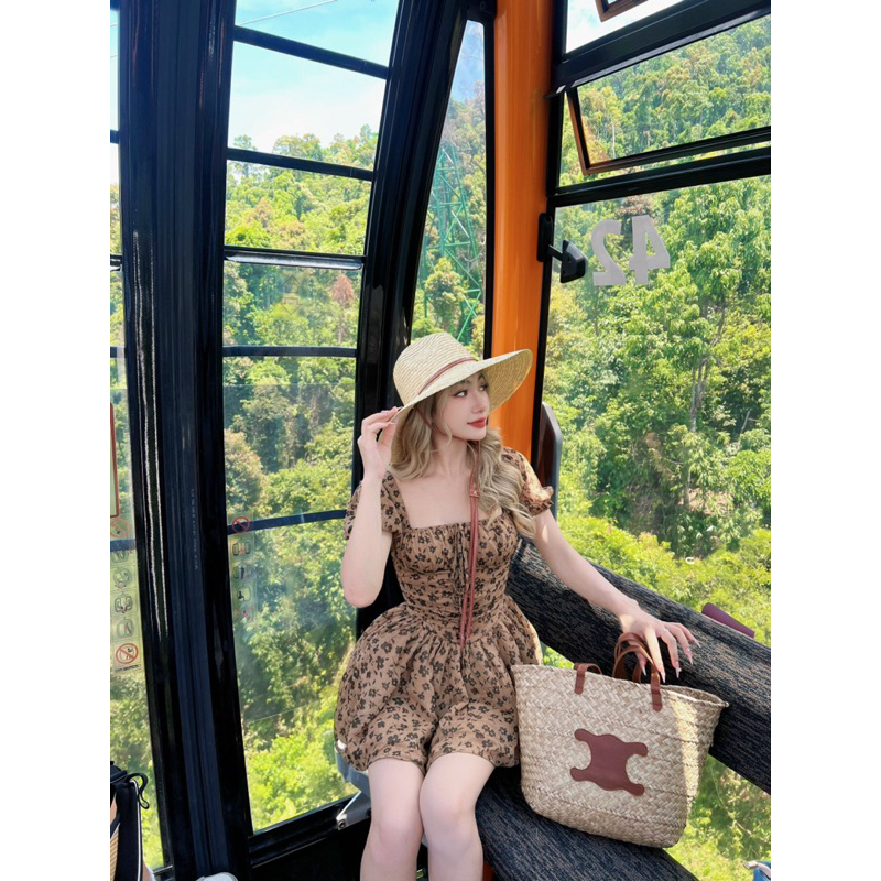 Váy hoa tơ nhí dáng xoè