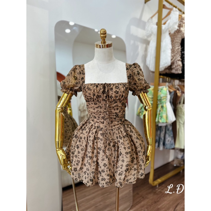 Váy hoa tơ nhí dáng xoè