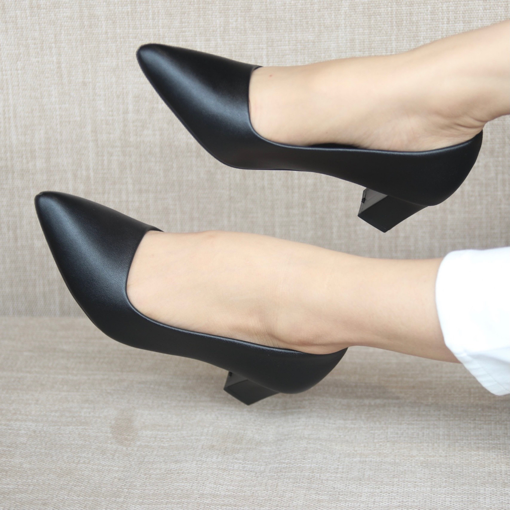 Giày cao gót mũi nhọn cao 5 cm kèm đế cao su non chống trượt, giày công sở mèlii, giày bít mũi 5 cm