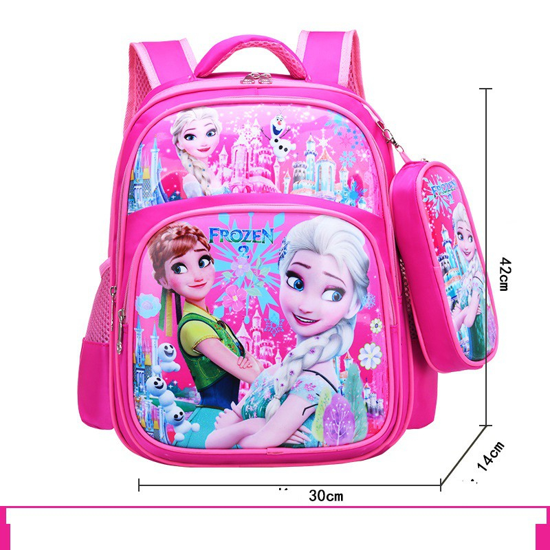 Cặp cho bé gái tiểu học ,balo elsa hình công chúa nhiều ngăn