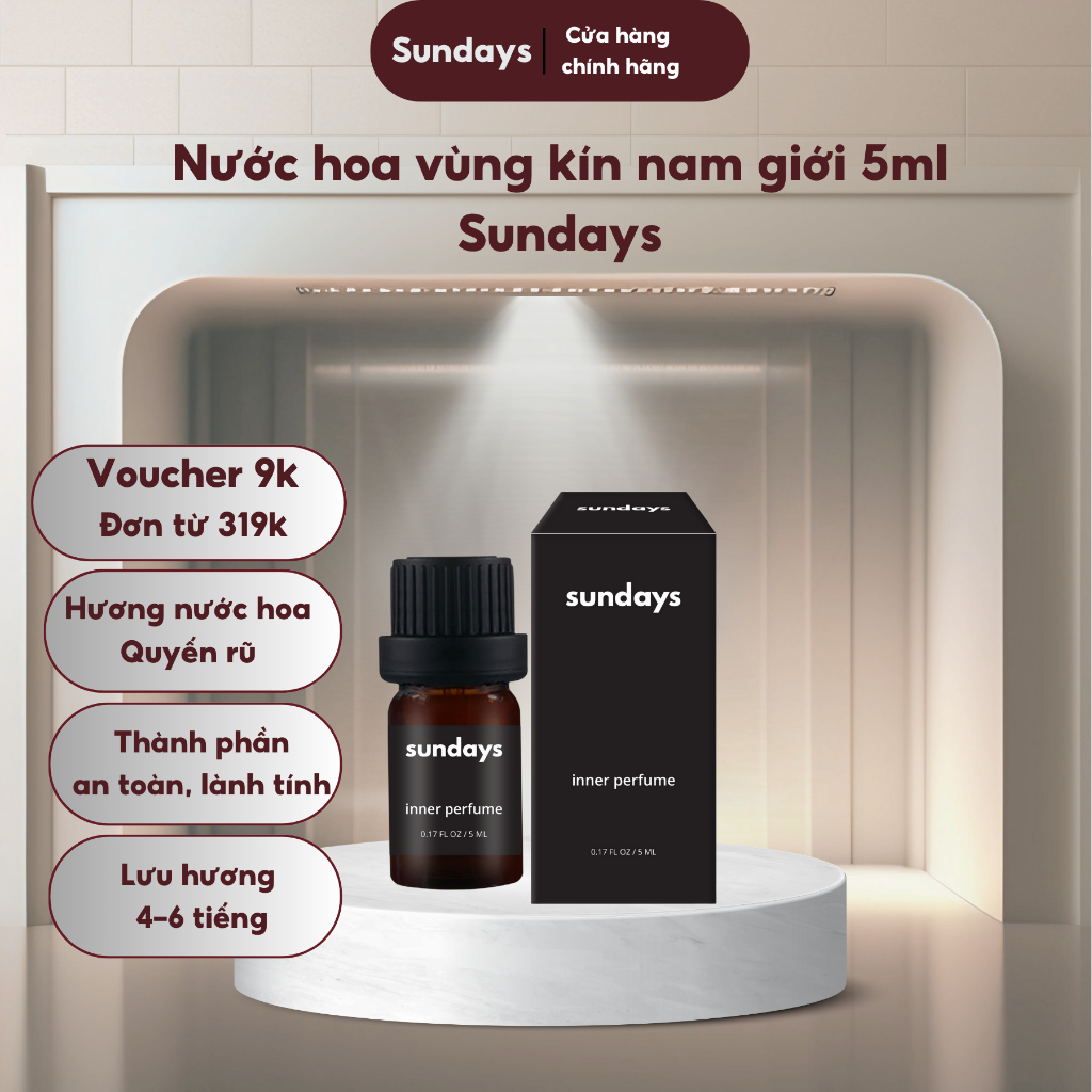 Nước hoa vùng kín Sundays thơm lâu quyến rũ chai 5ml
