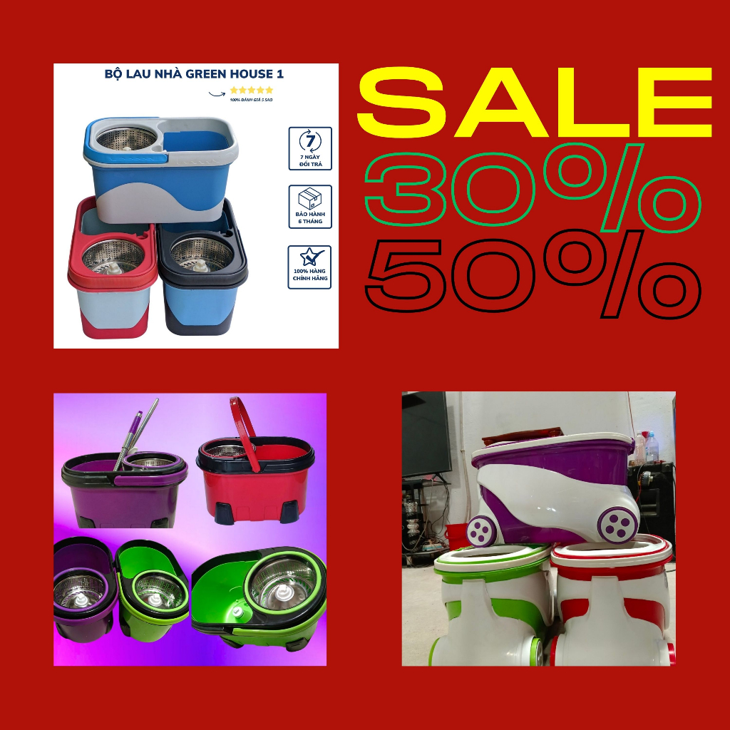 Bộ lau nhà thông minh 360 độ, cây lau nhà tự vắt lồng inox , cây vắt nhanh siêu nhẹ tặng kèm 2 bông