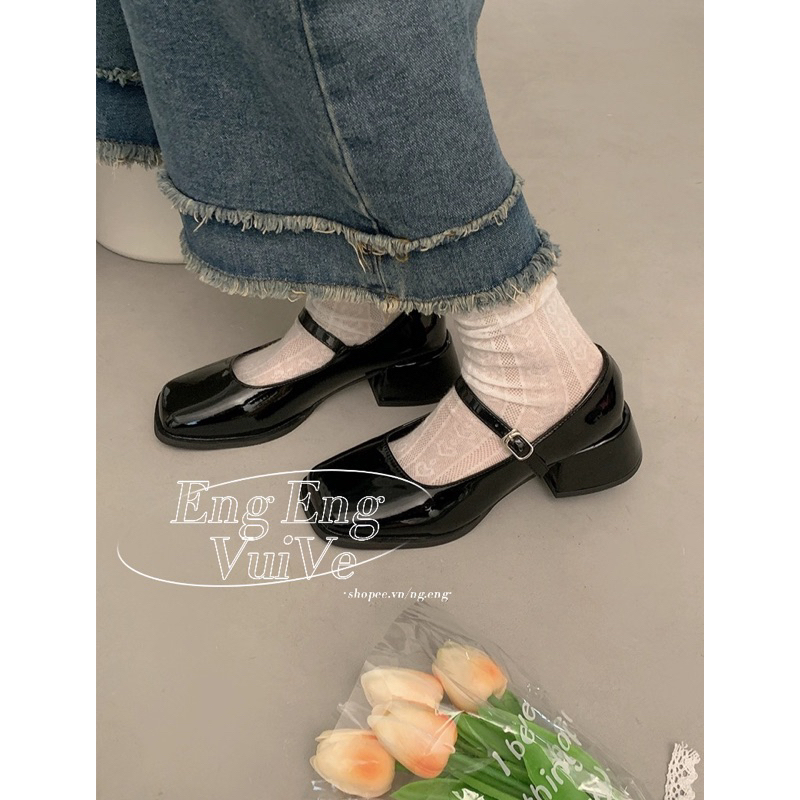 Giày Mary Jane Phong Cách Pháp Cao ~ 5cm M033