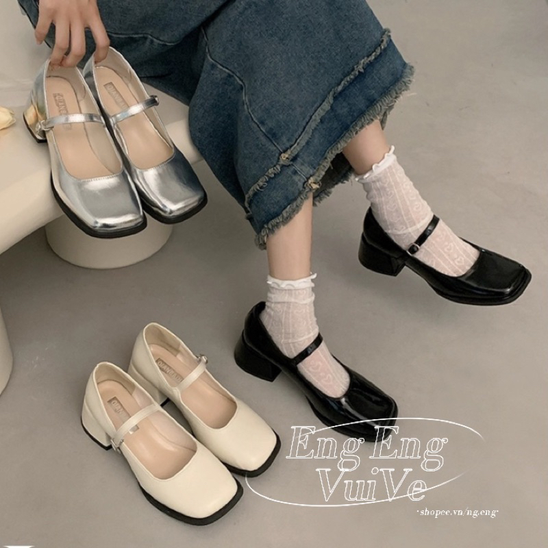 Giày Mary Jane Phong Cách Pháp Cao ~ 5cm M033
