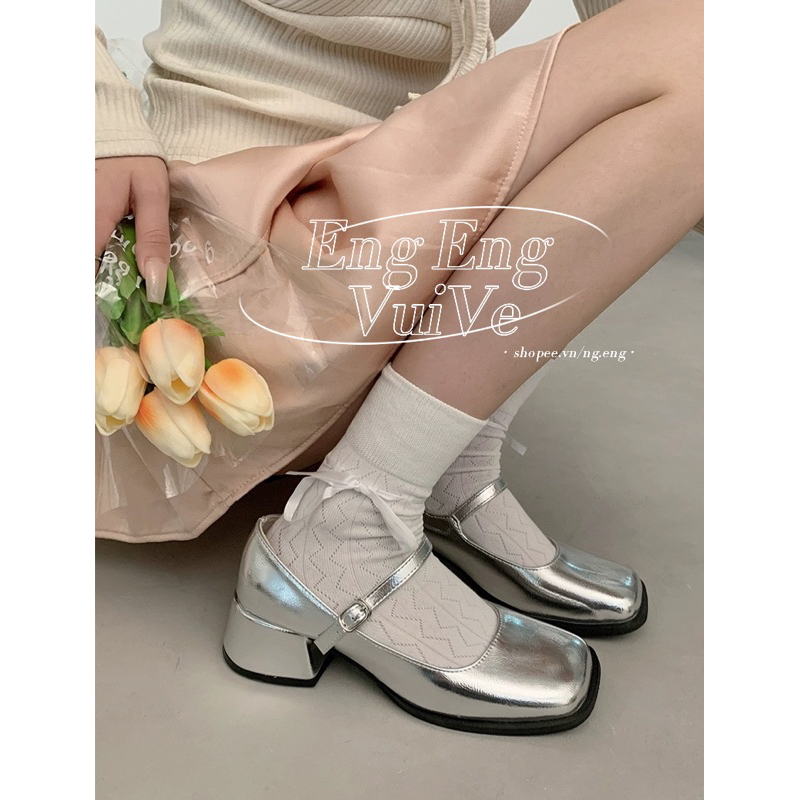 Giày Mary Jane Phong Cách Pháp Cao ~ 5cm M033