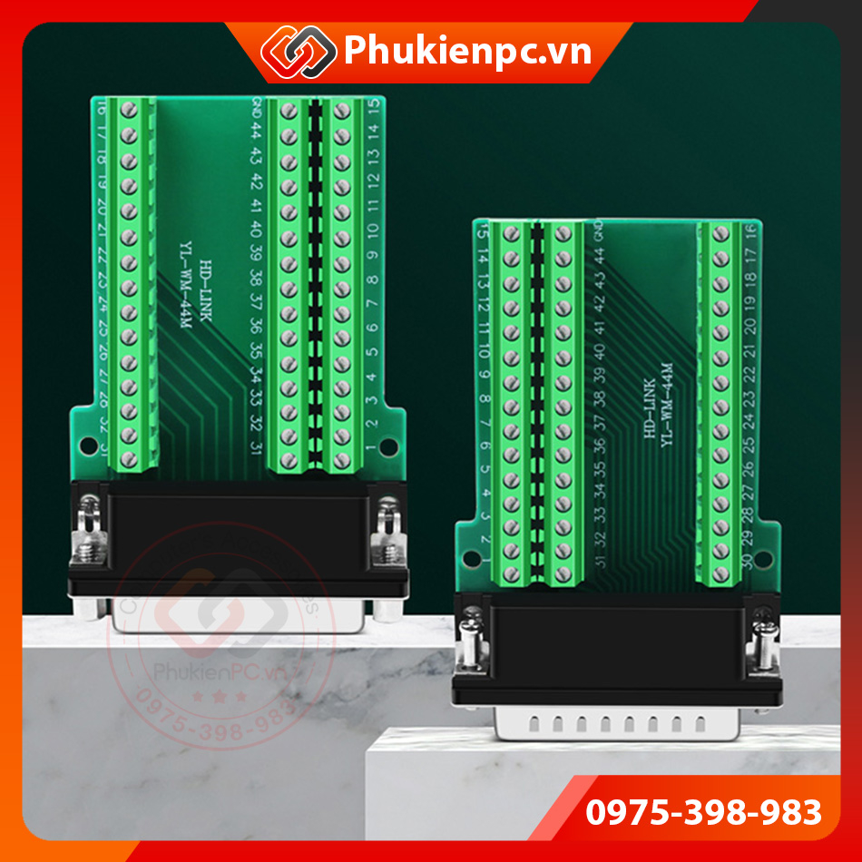 Đầu nối DB44 Male Terminal block vặn vít Dùng tạo cáp DB44 chân đực cho máy công nghiệp, máy lập trình, thiết bị điện tử