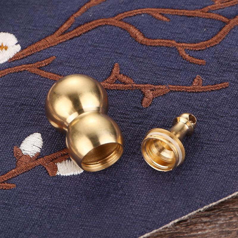 Bình hồ lô rỗng treo móc khoá bằng đồng thau, hũ vàng tài lộc