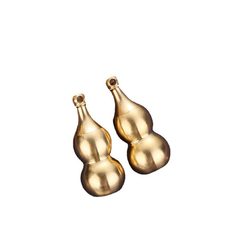 Bình hồ lô rỗng treo móc khoá bằng đồng thau, hũ vàng tài lộc