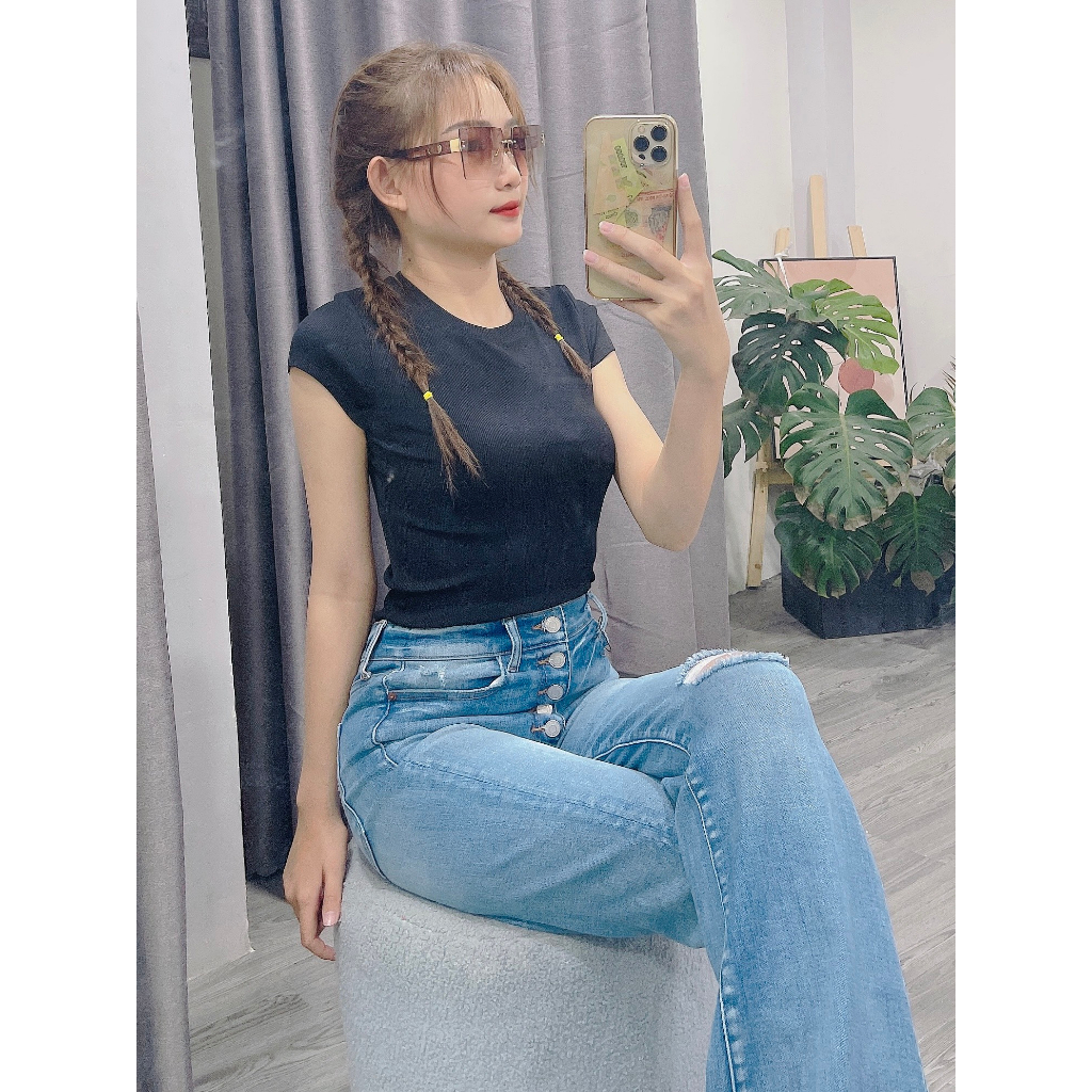 ÁO THUN GÂN CROPTOP MNG