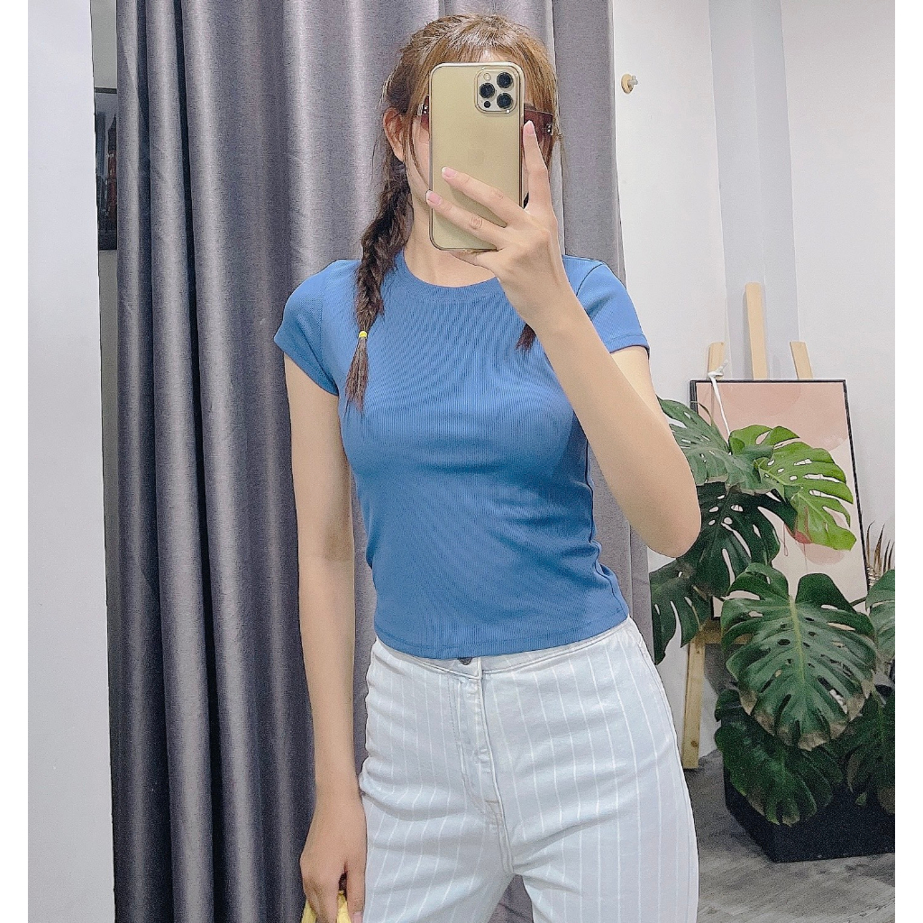 ÁO THUN GÂN CROPTOP MNG