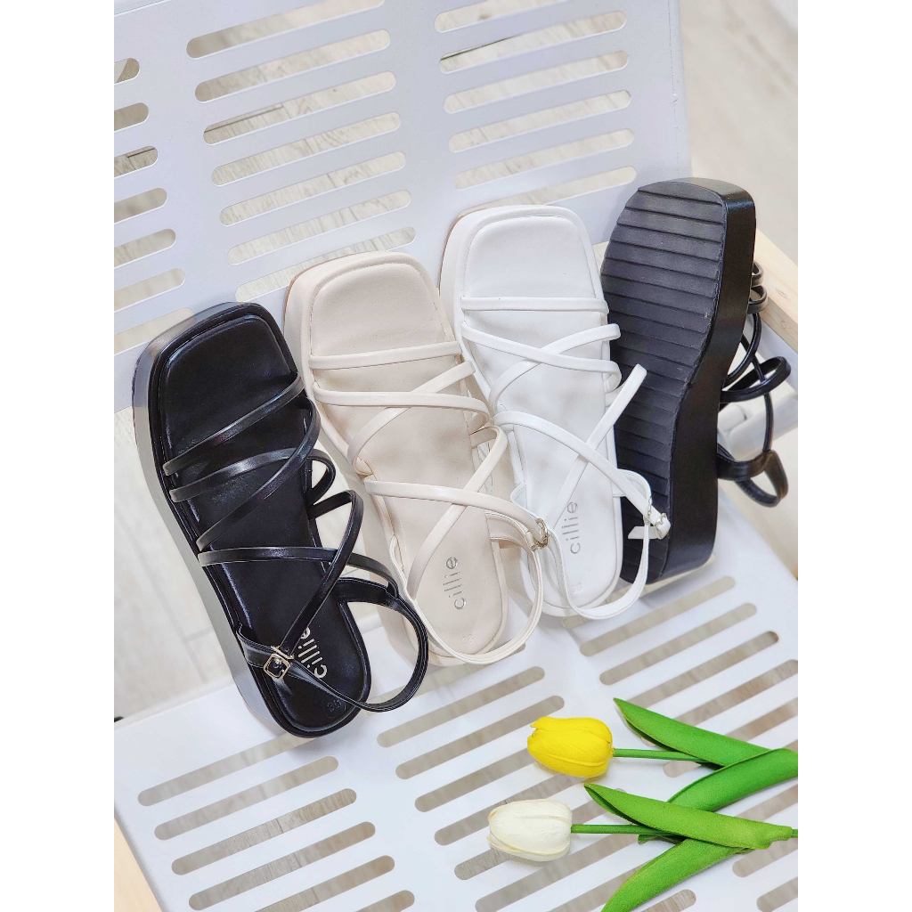 Giày sandal bánh mì nữ dây mảnh trẻ trung êm mềm cao 4cm 1014
