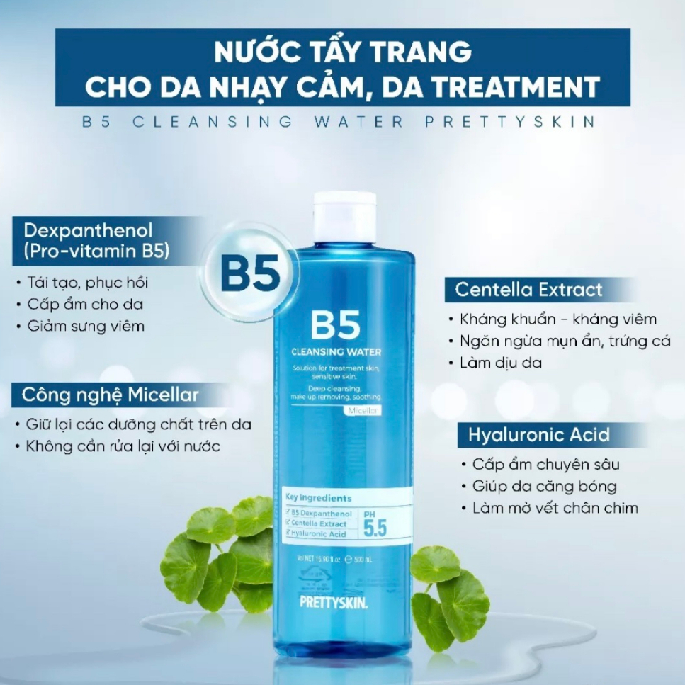 Nước Tẩy Trang B5 Prettyskin Cho Da Nhạy Cảm Da Treatment Tẩy Sạch Dịu Nhẹ