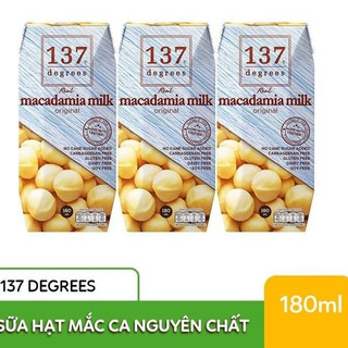 [VỊ MỚI LỰA CHỌN] Sữa Hạt Mắc Ca Nguyên Chất 137 Degrees 180ml (Lốc 3 Hộp)