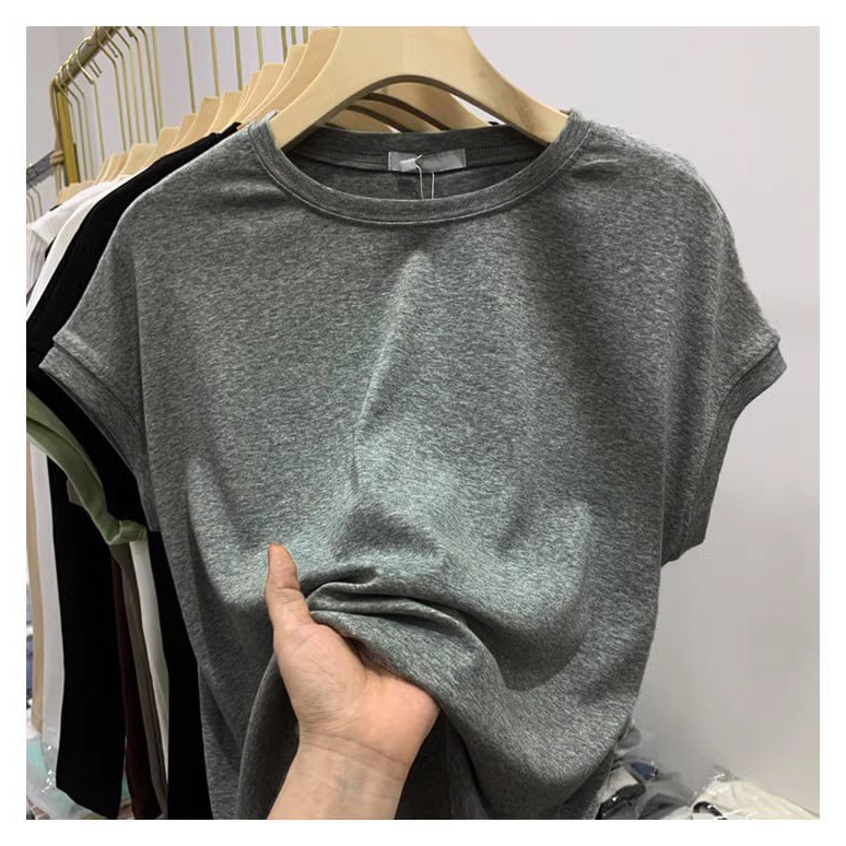 Áo thun bigsize cổ tròn tay hến thấm hút mồ hôi - Áo thun cotton nữ form rộng AO77