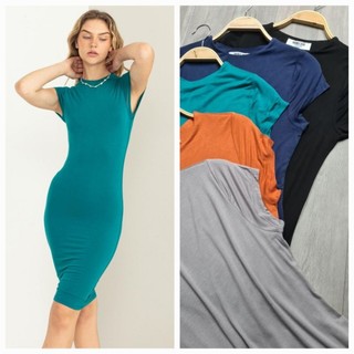 [40-60kg] Đầm Thun Body Váy Bó Dáng Bodycon 2 Lớp Xuất Xịn
