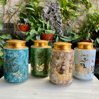 Hũ đựng trà Men Vân Đá nhiều mẫu, Bình đựng chè trà caffe các loại hạt hàng Gốm Sứ Bát Tràng