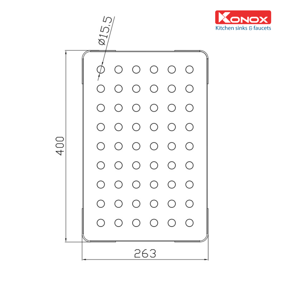 Thớt lỗ Inox KONOX - Cutting Board CB04