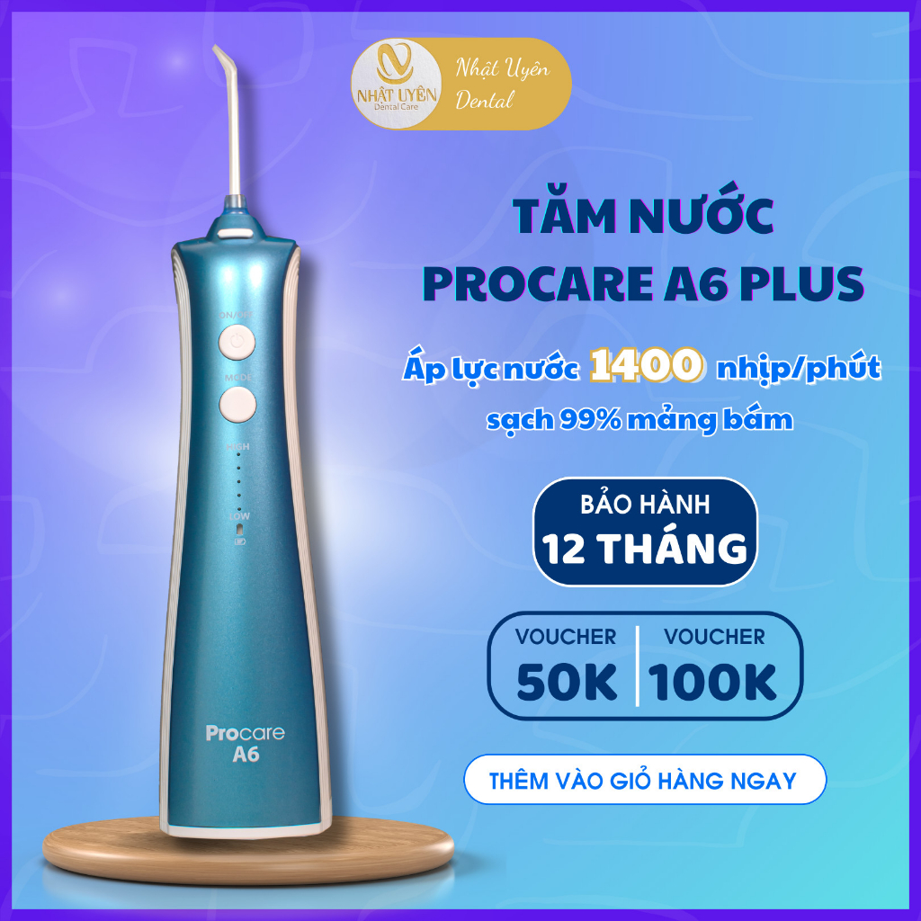 Máy Tăm Nước Procare A6 Plus - Làm Sạch Tận Sâu Kẽ Răng, Hạn Chế Sâu Răng, Hôi Miệng [ BH 12 THÁNG ]