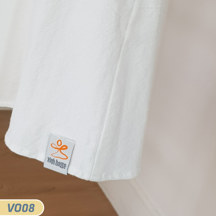 V008 Váy Đầm Cotton Xinh House Cổ Thủy Thủ Màu Trắng Kem Cho Bé Gái