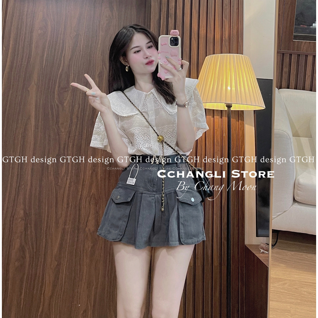 Siuu phẩm sơ mi ren cổ sen nhọn so hott Size SM hàng QC