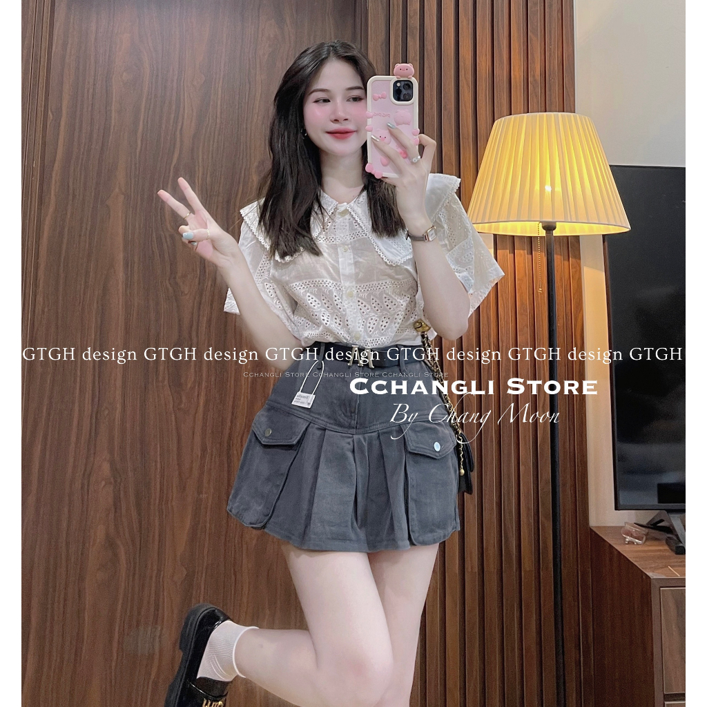 Siuu phẩm sơ mi ren cổ sen nhọn so hott Size SM hàng QC