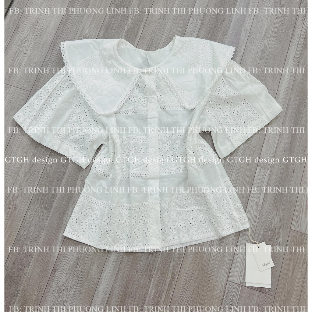 Siuu phẩm sơ mi ren cổ sen nhọn so hott Size SM hàng QC