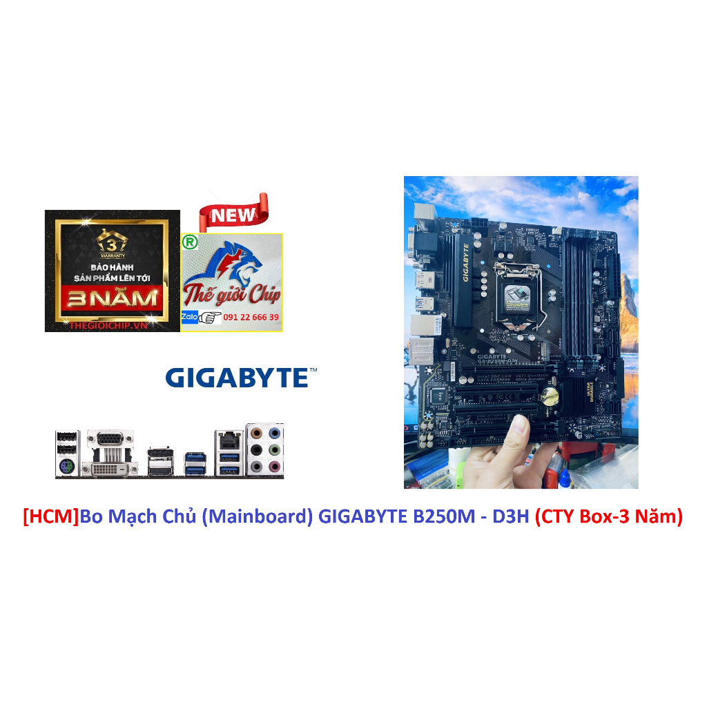 [HCM]Bo Mạch Chủ (Mainboard) GIGABYTE B250M - D3H (CTY Box-3 Năm)