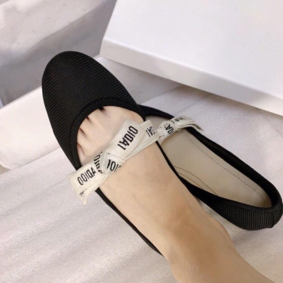 Giày búp bê quai nơ chữ chất bọc vải thun cao cấp