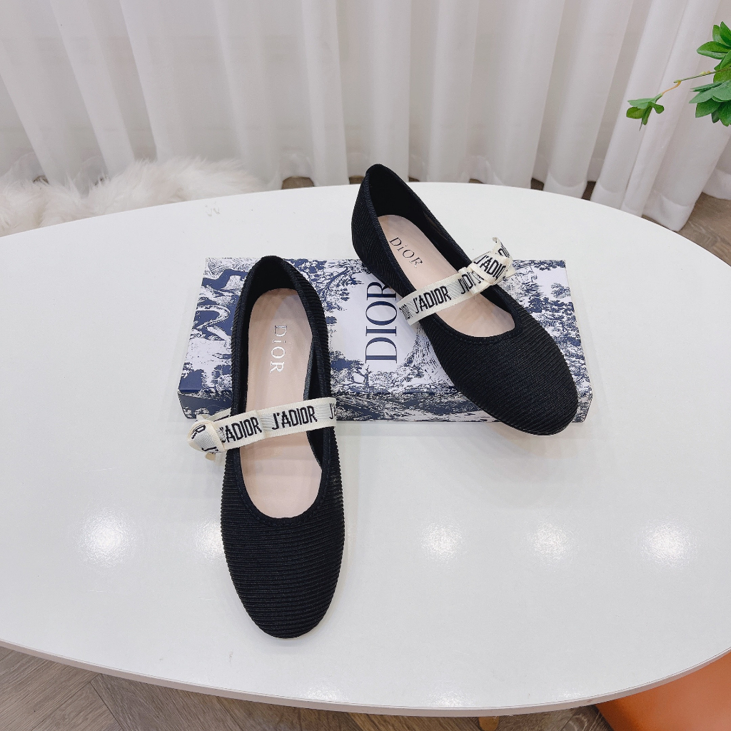 Giày búp bê quai nơ chữ chất bọc vải thun cao cấp