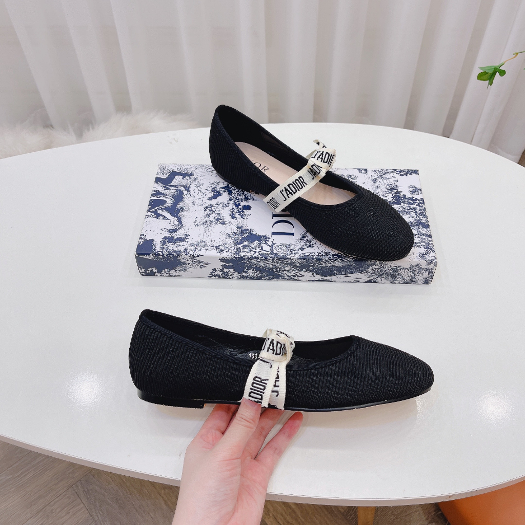 Giày búp bê quai nơ chữ chất bọc vải thun cao cấp