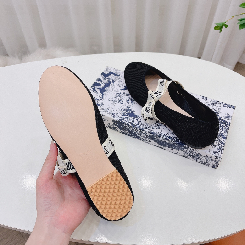 Giày búp bê quai nơ chữ chất bọc vải thun cao cấp