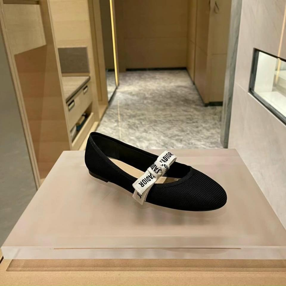 Giày búp bê quai nơ chữ chất bọc vải thun cao cấp