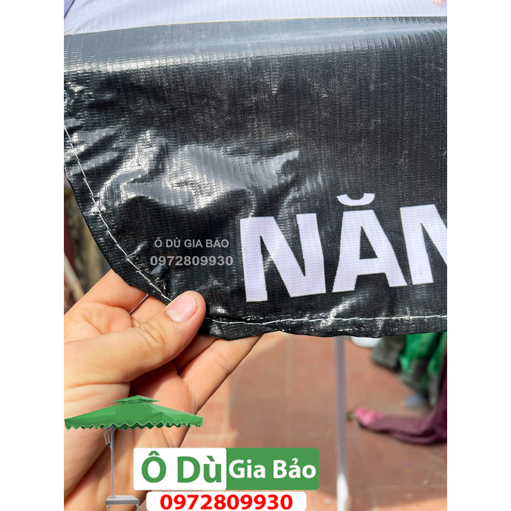 Ô dù quảng cáo 2m4 màu đen trắng cafe loại mới(Sản phẩm chưa bao gồm chân đế 15kg)