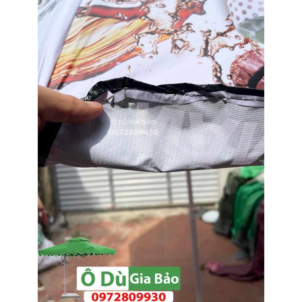 Ô dù quảng cáo 2m4 màu đen trắng cafe loại mới(Sản phẩm chưa bao gồm chân đế 15kg)