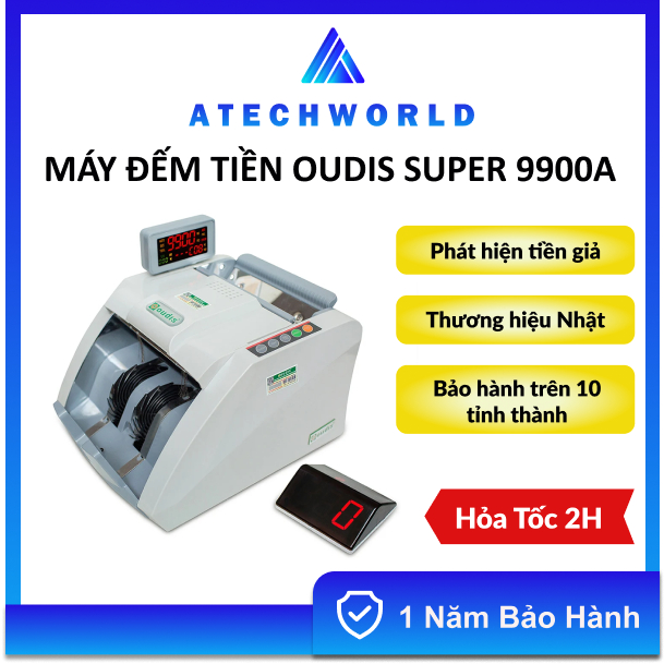 Máy Đếm Tiền Nhật Bản OUDIS SUPER 9900A Nhỏ Gọn Có Phát Hiện Tiền Gỉa - Hàng Chính Hãng - BH 1 Năm - Có Xuất VAT