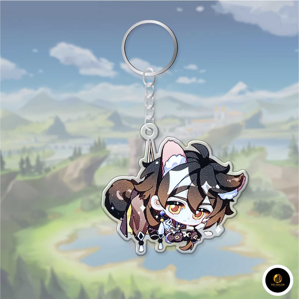 Móc khoá Genshin Impact Chibi Mica Acrylic Gund Anime in hình nhân vật cute trang trí túi xách balo làm quà tặng bạn bè
