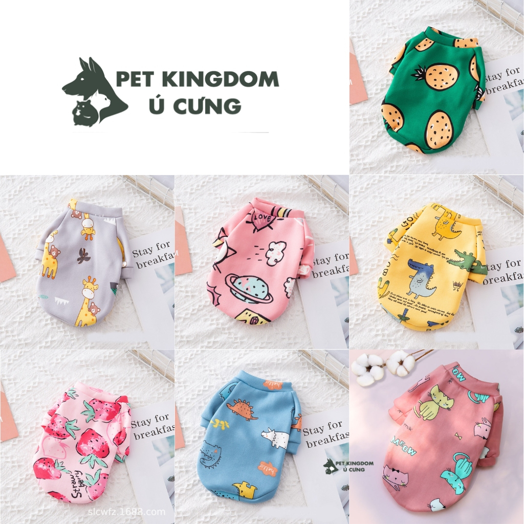 Áo Chó Mèo Nỉ Bông Mùa Đông 2 Chân Dễ Thương